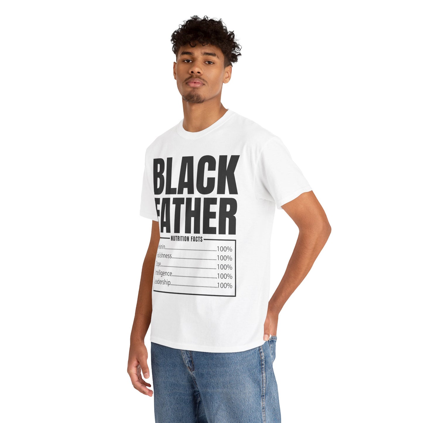 BLACK FATHER NUTRITION FACTS Unisex Heavy Cotton Tee