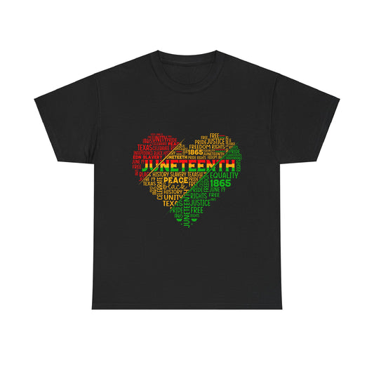 JUNETEENTH HEART Unisex Heavy Cotton Tee