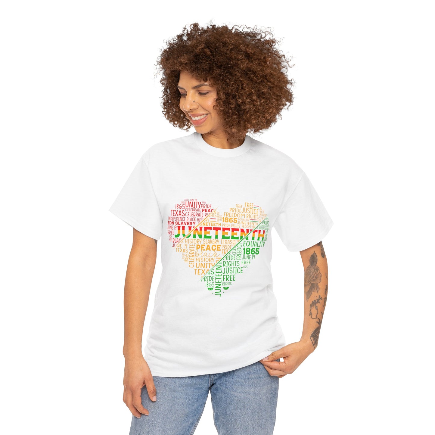 JUNETEENTH HEART Unisex Heavy Cotton Tee