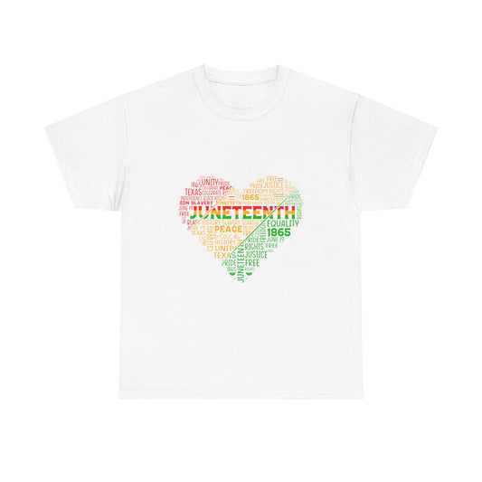 JUNETEENTH HEART Unisex Heavy Cotton Tee