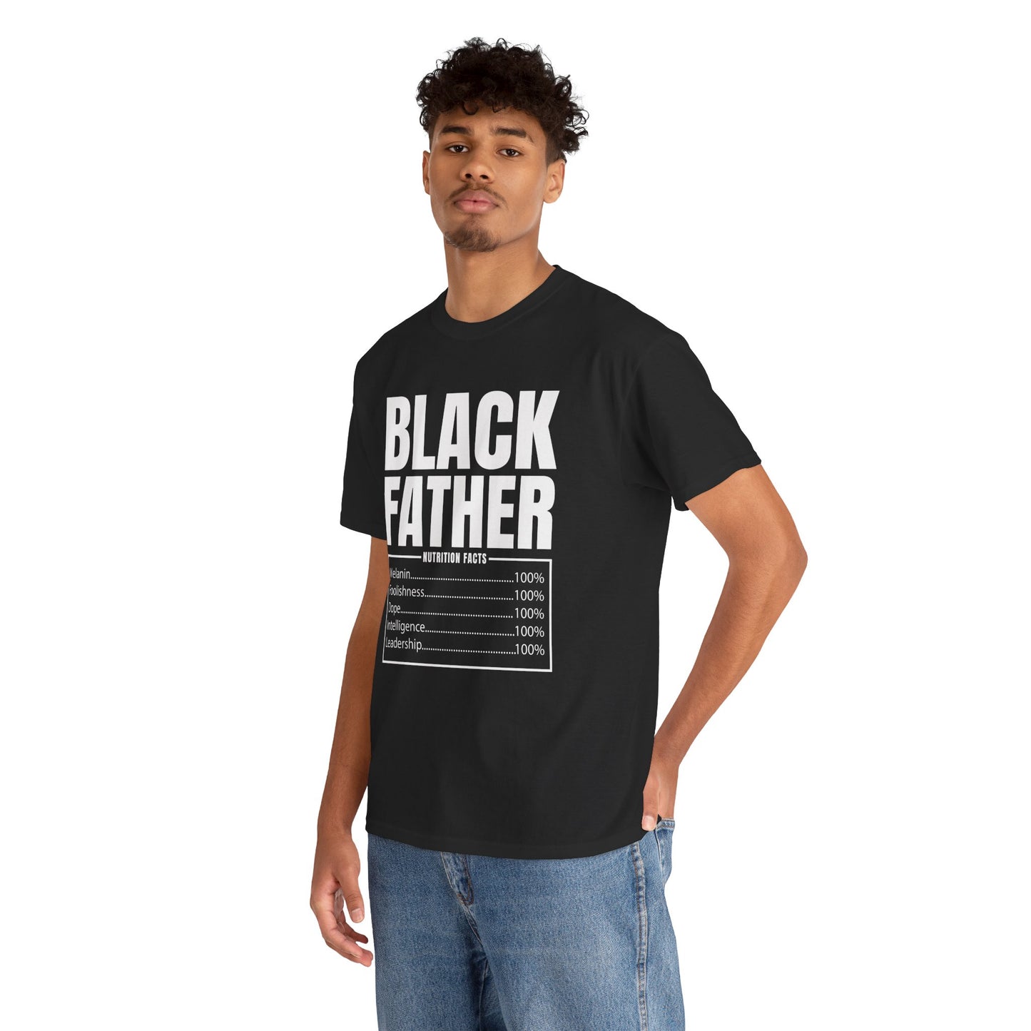 BLACK FATHER NUTRITION FACTS Unisex Heavy Cotton Tee