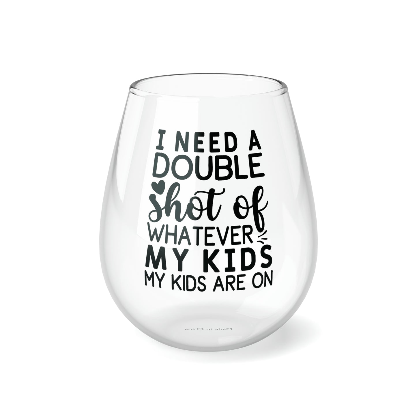 DOUBLE SHOT Stemless Wine Glass, 11.75oz