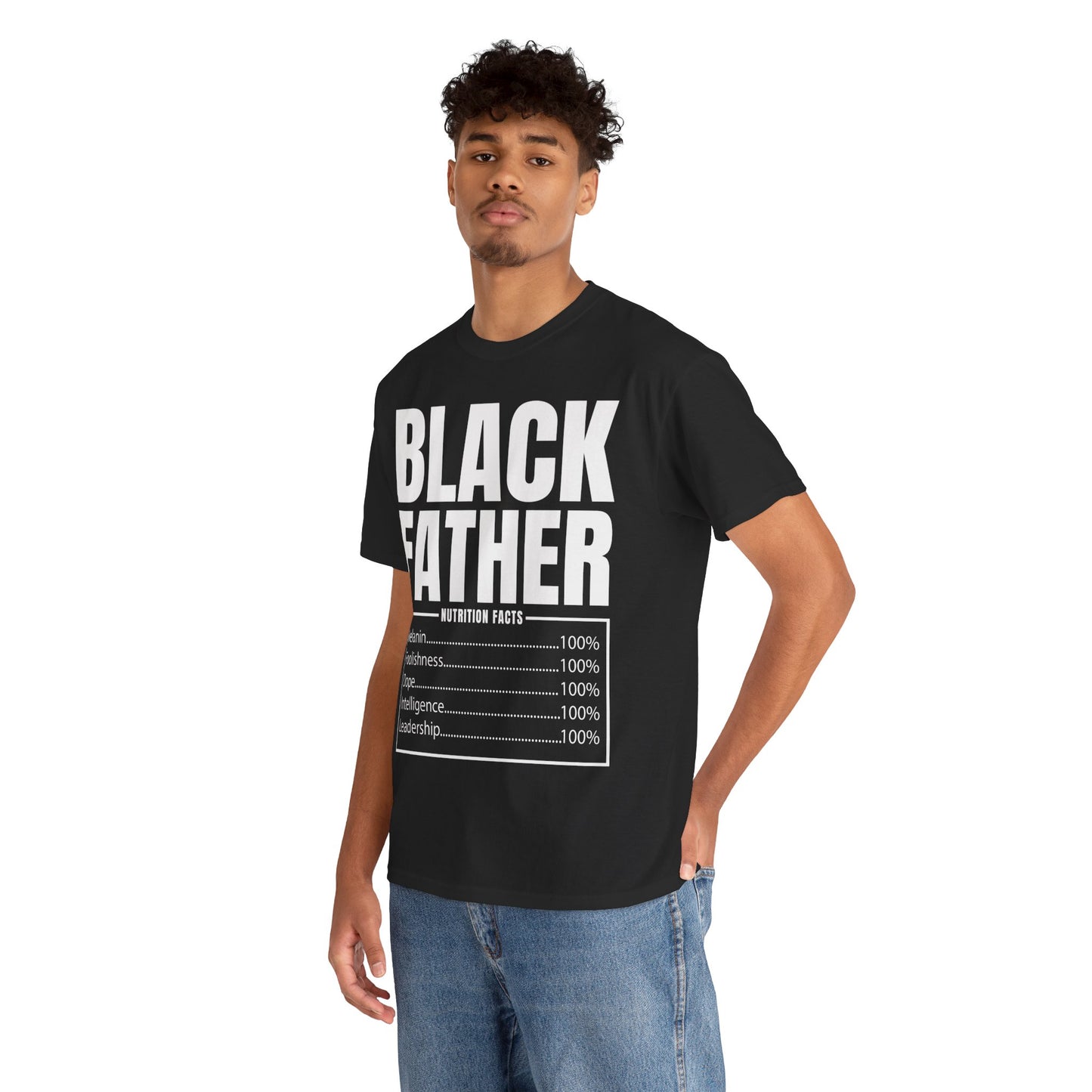 BLACK FATHER NUTRITION FACTS Unisex Heavy Cotton Tee