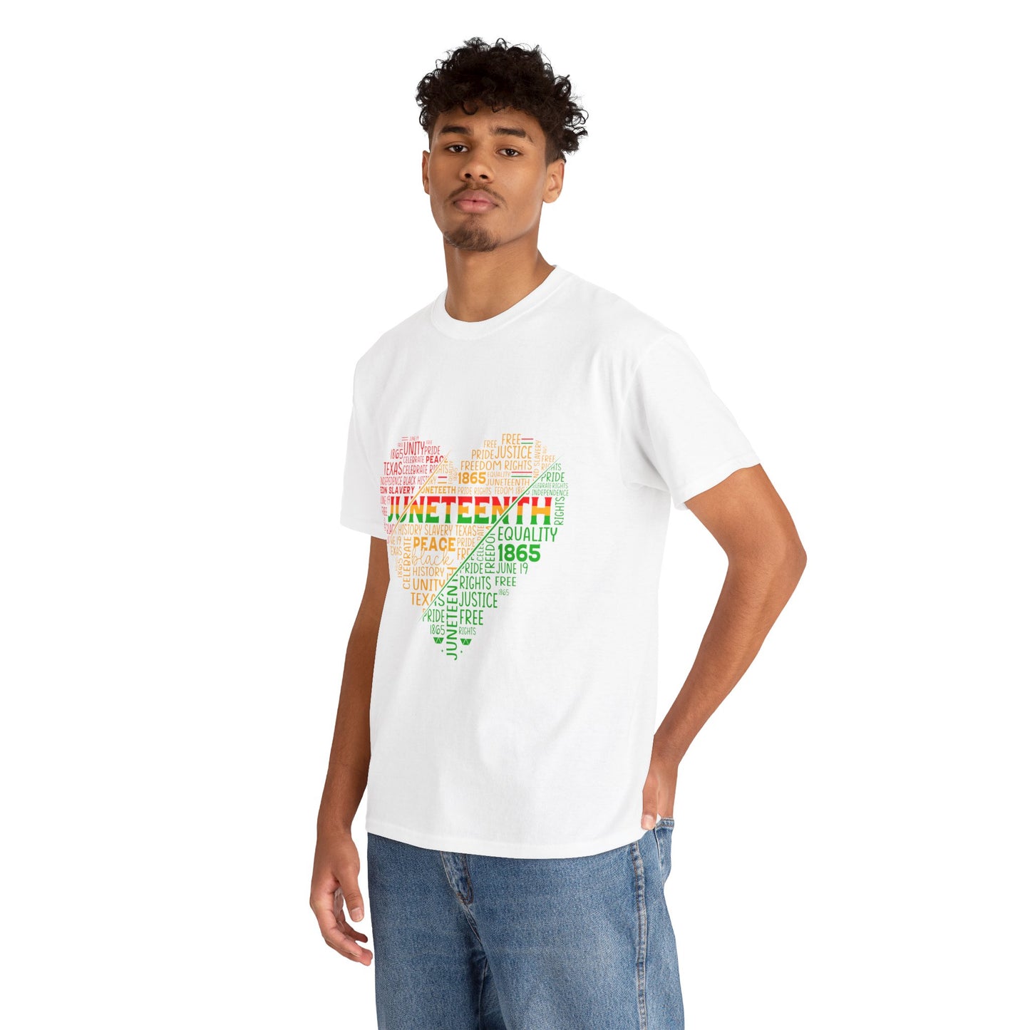 JUNETEENTH HEART Unisex Heavy Cotton Tee