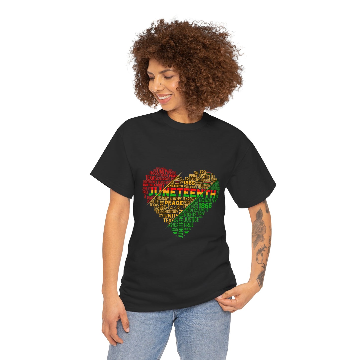 JUNETEENTH HEART Unisex Heavy Cotton Tee