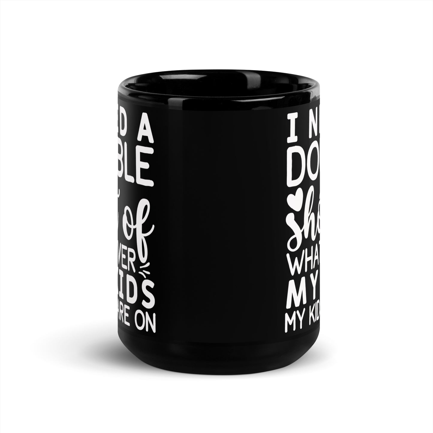 DOUBLE SHOT Black Glossy Mug